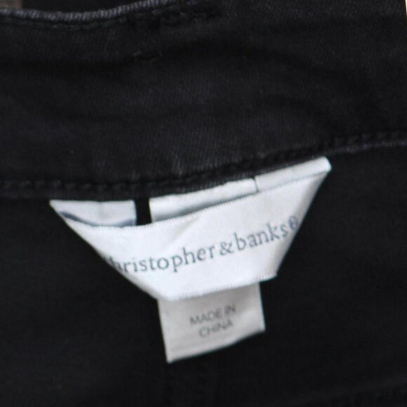 NWT Christopher & Banks Embellished Relaxed Fit High Rise Jeans 9900 4 Black - Picture 4 of 7